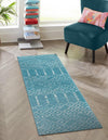 Marrakesh Lattice Collection Area Rug - Casablanca (Teal blue) Runner Teal blue  lifestyle 31