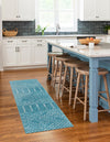 Marrakesh Lattice Collection Area Rug - Casablanca (Teal blue) Runner Teal blue  lifestyle 40