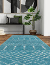 Marrakesh Lattice Collection Area Rug - Casablanca (Teal blue) Runner Teal blue  lifestyle 42