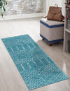 Marrakesh Lattice Collection Area Rug - Casablanca (Teal blue) Runner Teal blue  lifestyle 44