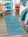 Marrakesh Lattice Collection Area Rug - Casablanca (Teal blue) Runner Teal blue  lifestyle 48