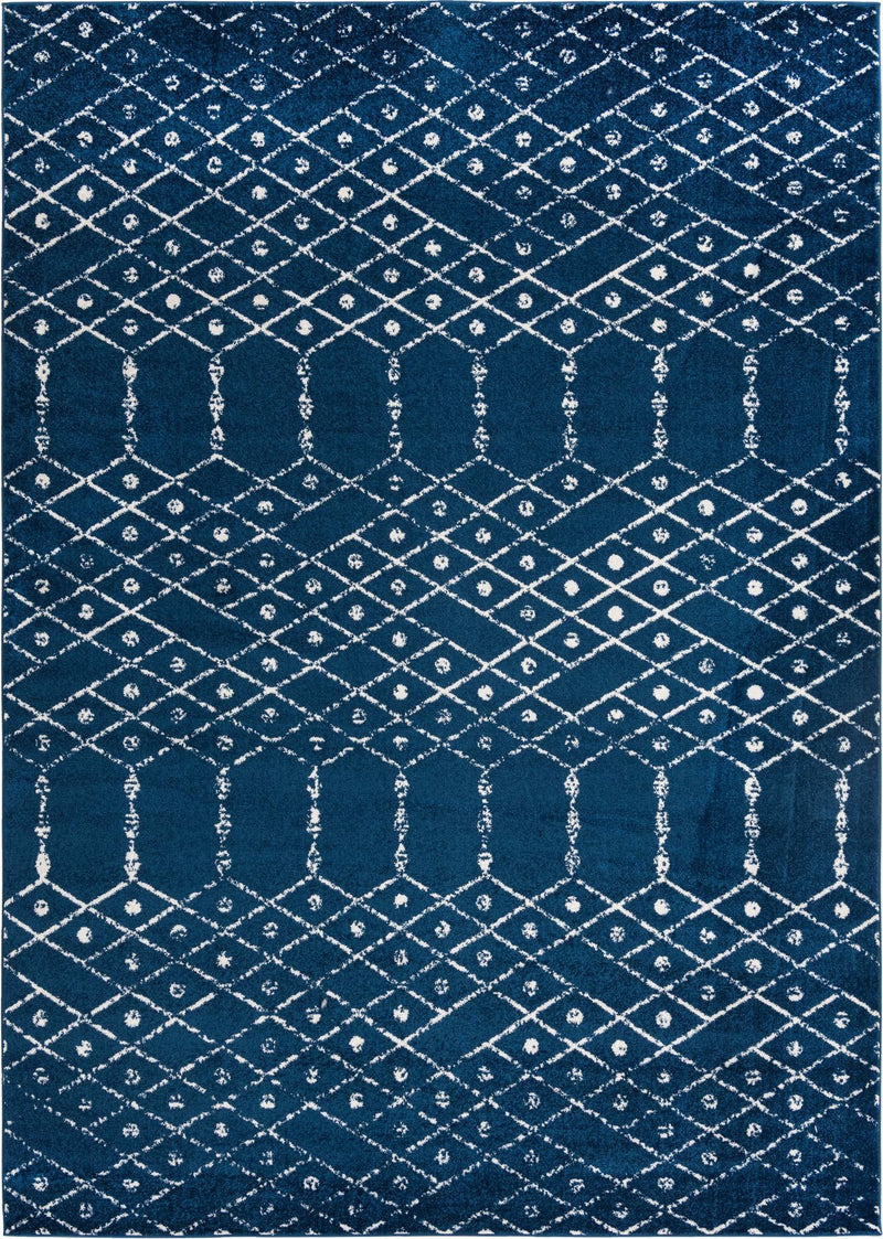 Marrakesh Lattice Collection Area Rug - Casablanca (Navy Blue) Rectangle Navy Blue Main