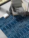 Marrakesh Lattice Collection Area Rug - Casablanca (Navy Blue) Rectangle Navy Blue  lifestyle 10