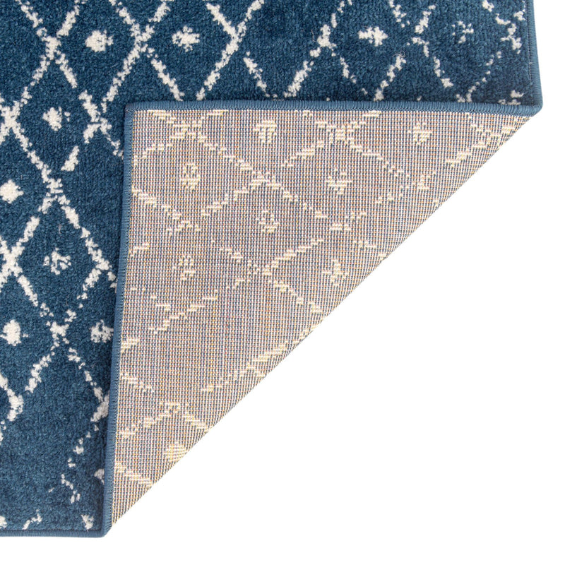 Marrakesh Lattice Collection Area Rug - Casablanca (Navy Blue) Rectangle Navy Blue  lifestyle 16