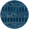 Marrakesh Lattice Collection Area Rug - Casablanca (Navy Blue) Round Navy Blue  lifestyle 24