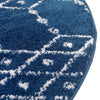 Marrakesh Lattice Collection Area Rug - Casablanca (Navy Blue) Round Navy Blue  lifestyle 65