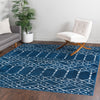 Marrakesh Lattice Collection Area Rug - Casablanca (Navy Blue) Square Navy Blue  lifestyle 106