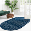 Marrakesh Lattice Collection Area Rug - Casablanca (Navy Blue) Oval Navy Blue  lifestyle 112