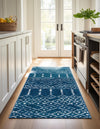 Marrakesh Lattice Collection Area Rug - Casablanca (Navy Blue) Runner Navy Blue  lifestyle 42