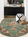 Brighton Terrace Collection Area Rug - Hove (Green) Oval Green  lifestyle 49