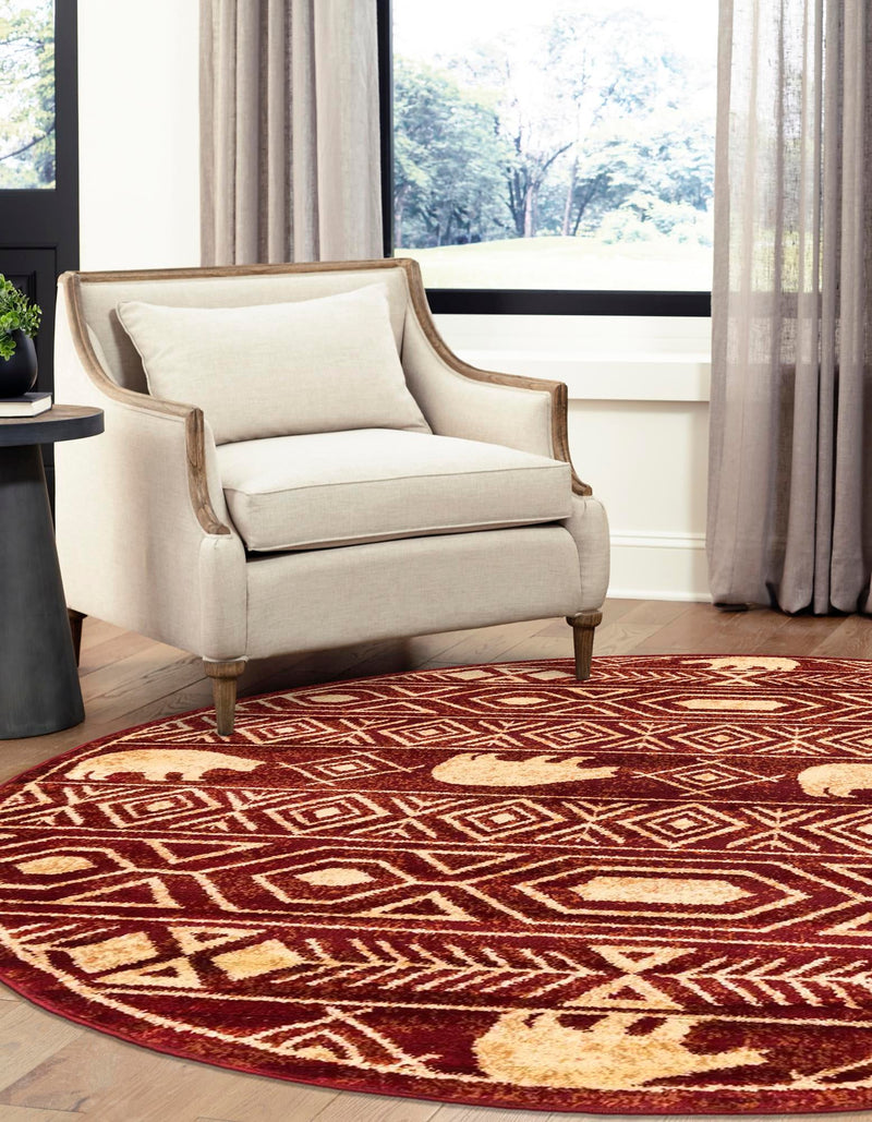 Frontier Trails Collection Area Rug -  Sedona Round Red  lifestyle 30