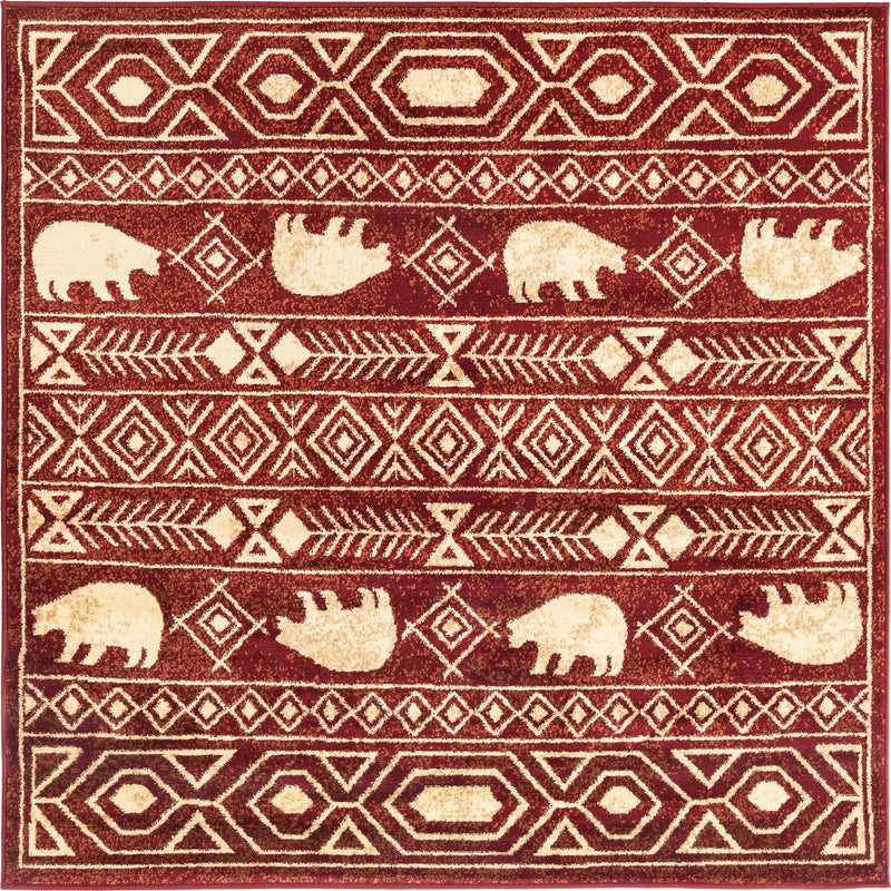 Frontier Trails Collection Area Rug -  Sedona Square Red  lifestyle 19