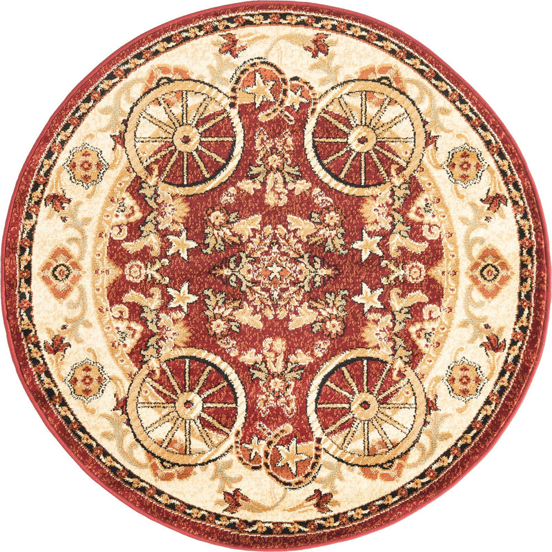 Frontier Trails Collection Area Rug -  Onyx Round Red  lifestyle 33