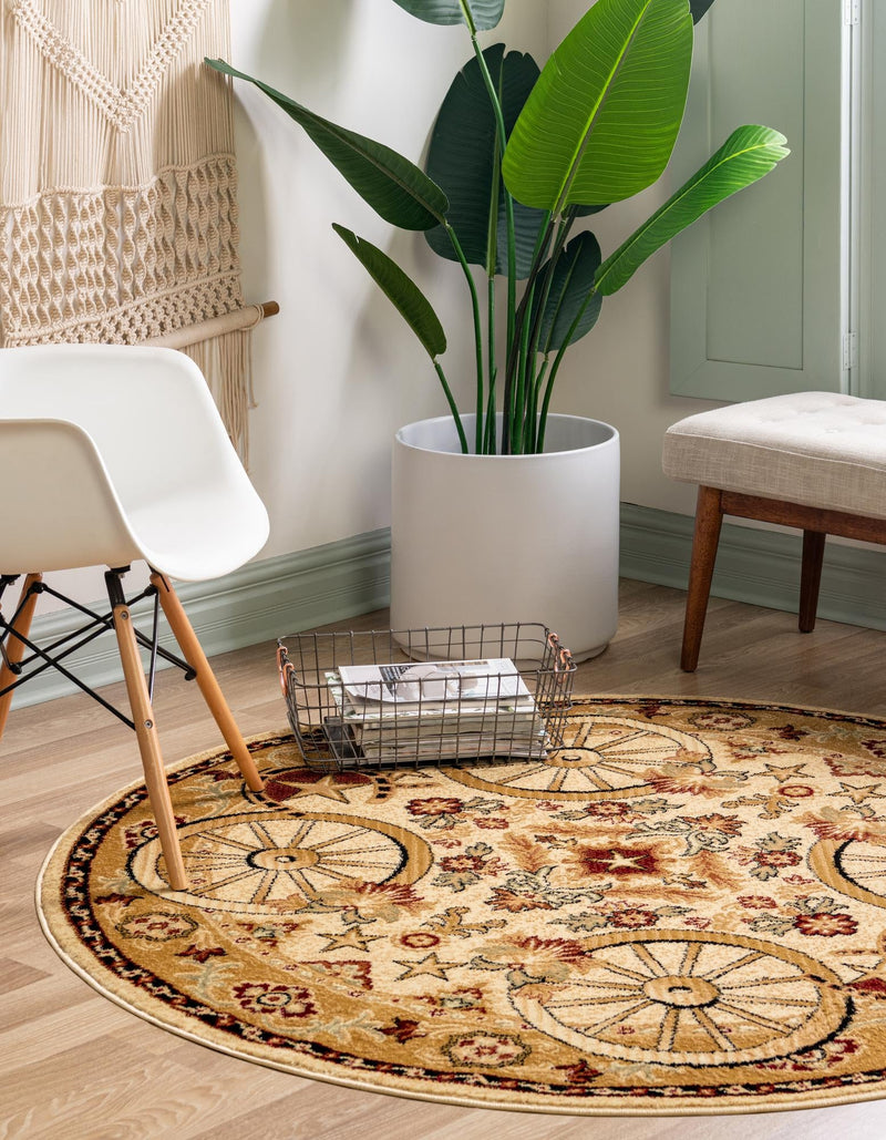 Frontier Trails Collection Area Rug -  Onyx Round Ivory  lifestyle 64