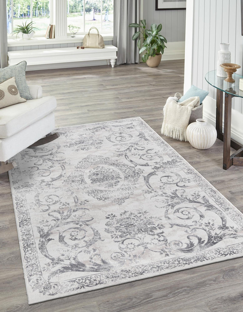 Bloomsbury Elegance Collection Area Rug - Mayfair Rectangle Gray  lifestyle 4