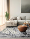 Bloomsbury Elegance Collection Area Rug - Mayfair Square Gray  lifestyle 60