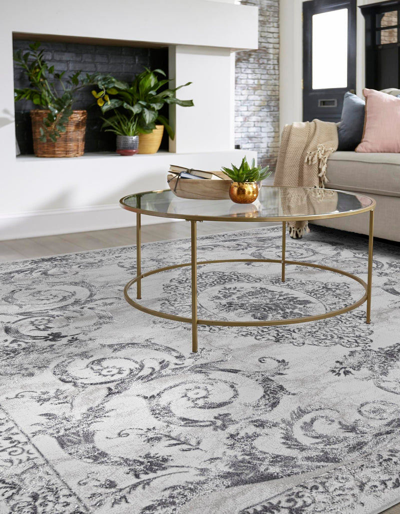 Bloomsbury Elegance Collection Area Rug - Mayfair Square Gray  lifestyle 68