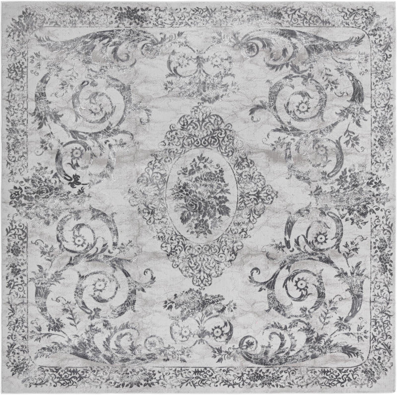 Bloomsbury Elegance Collection Area Rug - Mayfair Square Gray  lifestyle 44