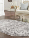 Bloomsbury Elegance Collection Area Rug - Mayfair Oval Gray  lifestyle 73