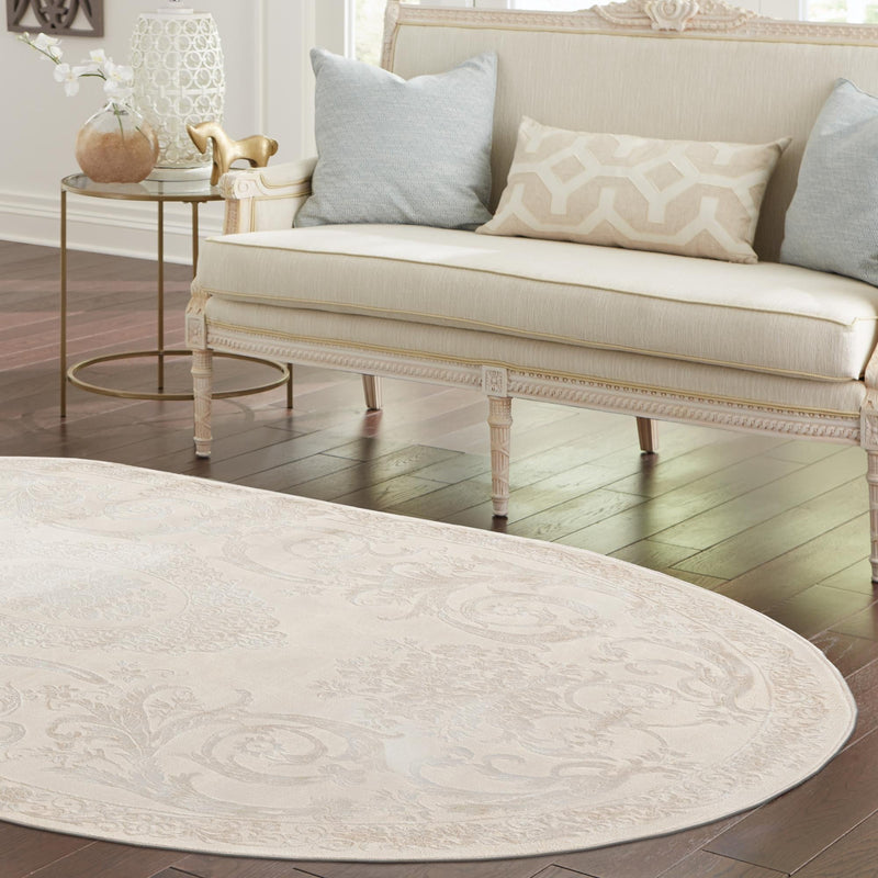 Bloomsbury Elegance Collection Area Rug - Mayfair Oval Ivory  lifestyle 178