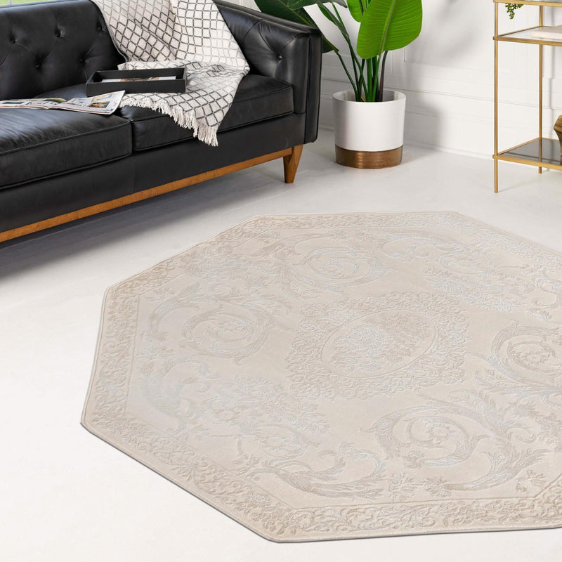 Bloomsbury Elegance Collection Area Rug - Mayfair Octagon Ivory  lifestyle 179