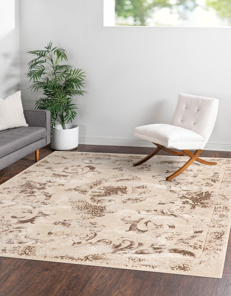 Bloomsbury Elegance Collection Area Rug - Mayfair Square Beige  lifestyle 61