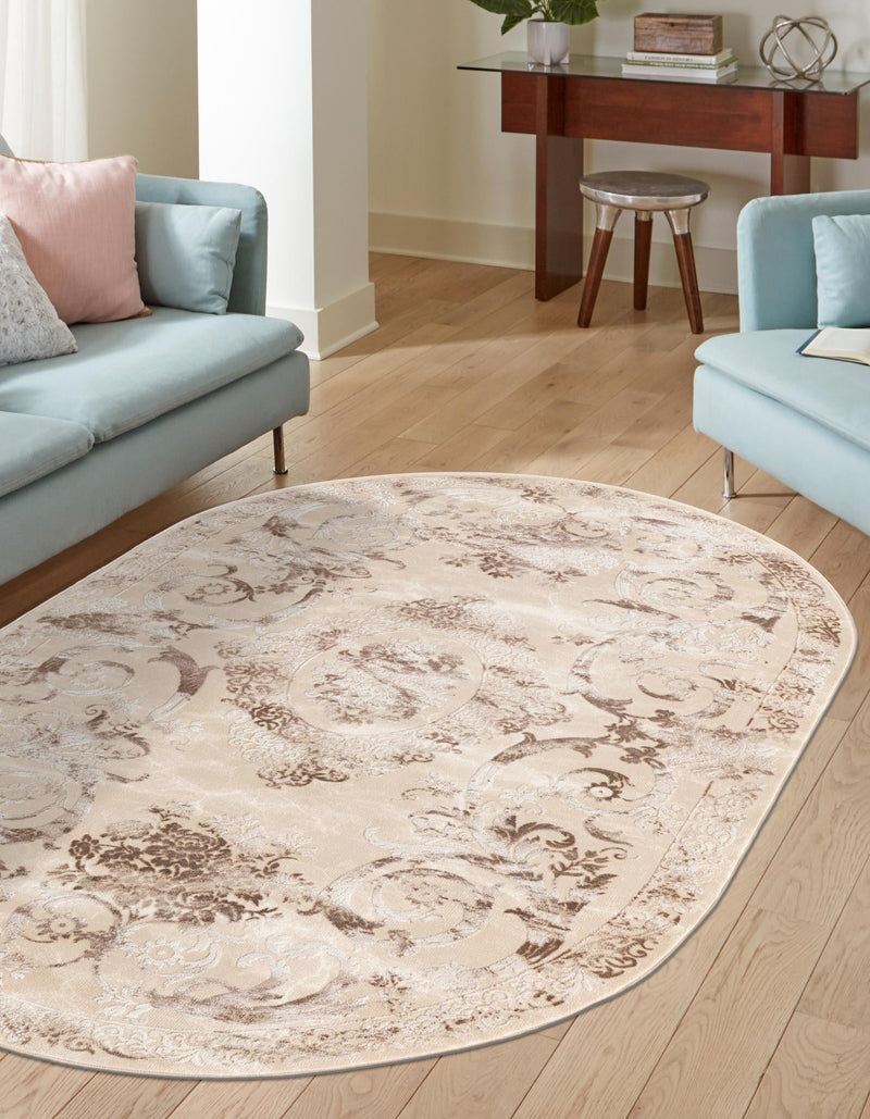 Bloomsbury Elegance Collection Area Rug - Mayfair Oval Beige  lifestyle 62