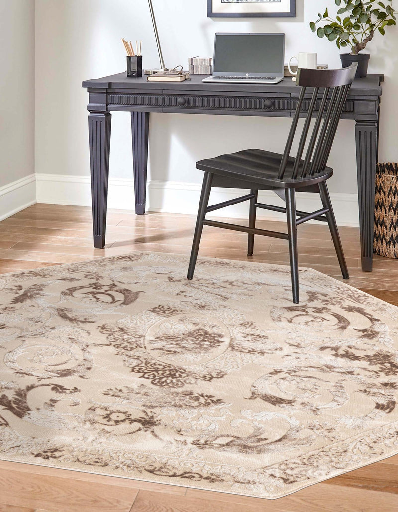 Bloomsbury Elegance Collection Area Rug - Mayfair Octagon Beige  lifestyle 76