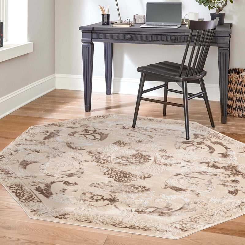 Bloomsbury Elegance Collection Area Rug - Mayfair Octagon Beige  lifestyle 121