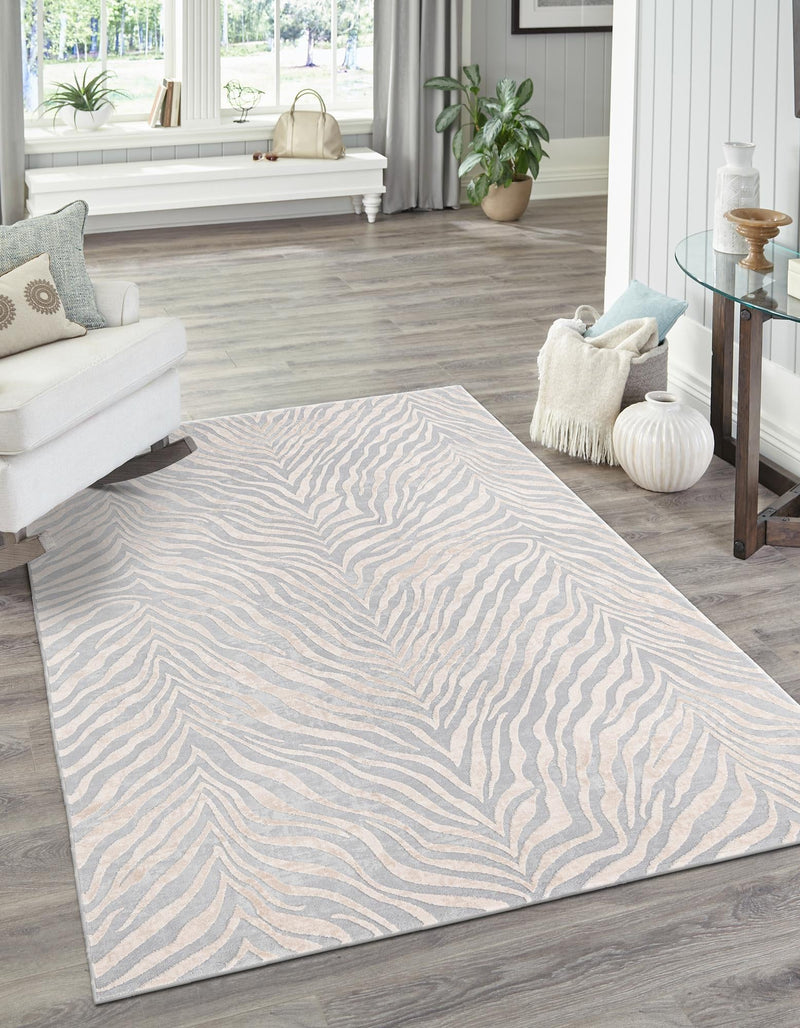 Bloomsbury Elegance Collection Area Rug -  Chelsea Rectangle Gray and Ivory  lifestyle 4