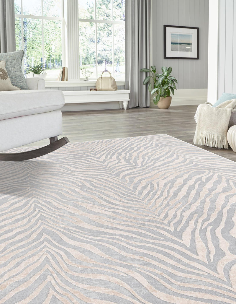 Bloomsbury Elegance Collection Area Rug -  Chelsea Rectangle Gray and Ivory  lifestyle 6