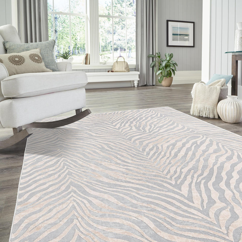 Bloomsbury Elegance Collection Area Rug -  Chelsea Rectangle Gray and Ivory  lifestyle 28