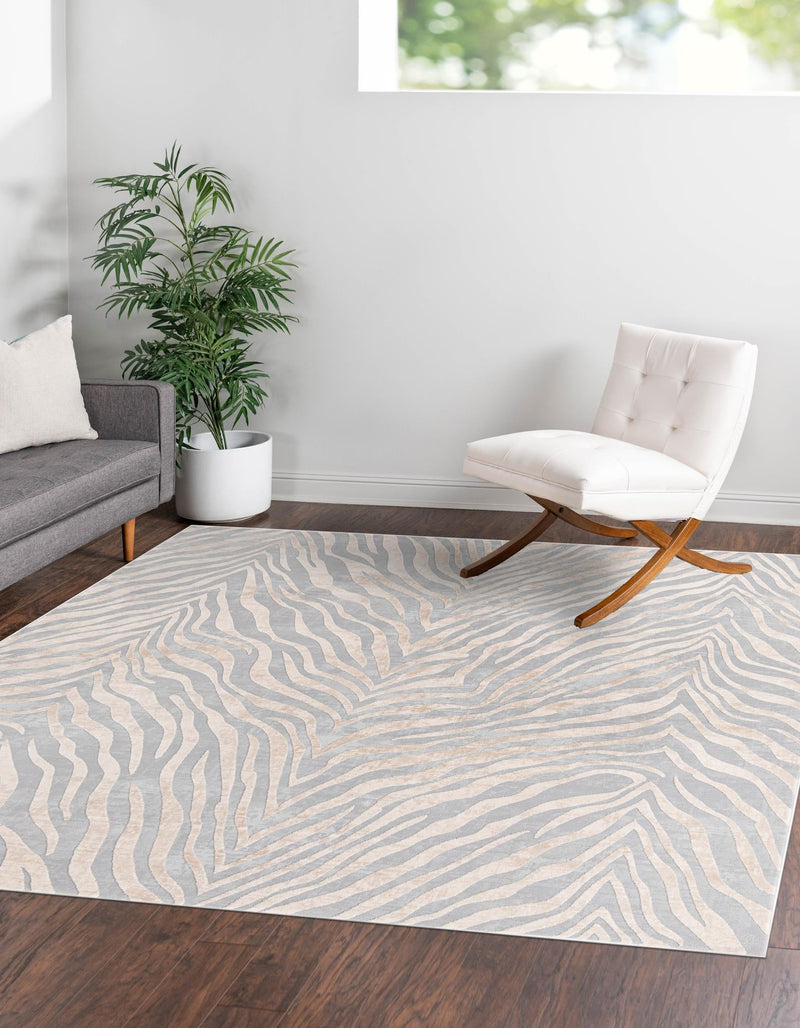 Bloomsbury Elegance Collection Area Rug -  Chelsea Square Gray and Ivory  lifestyle 44