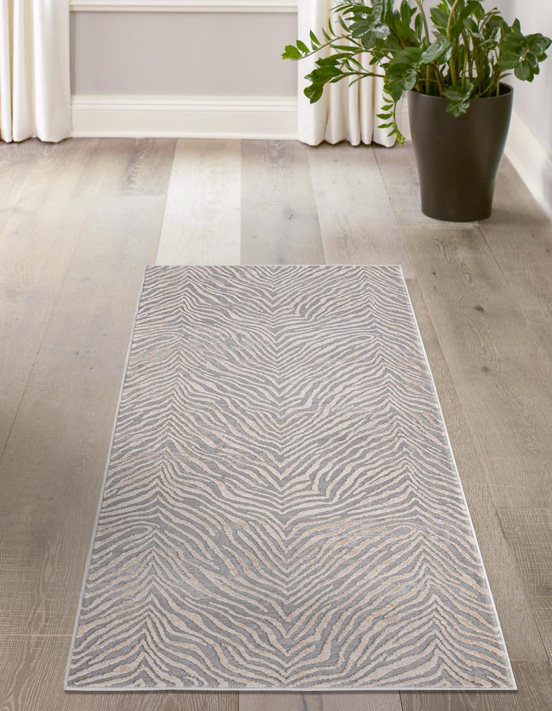 Bloomsbury Elegance Collection Area Rug -  Chelsea Runner Gray and Ivory  lifestyle 49