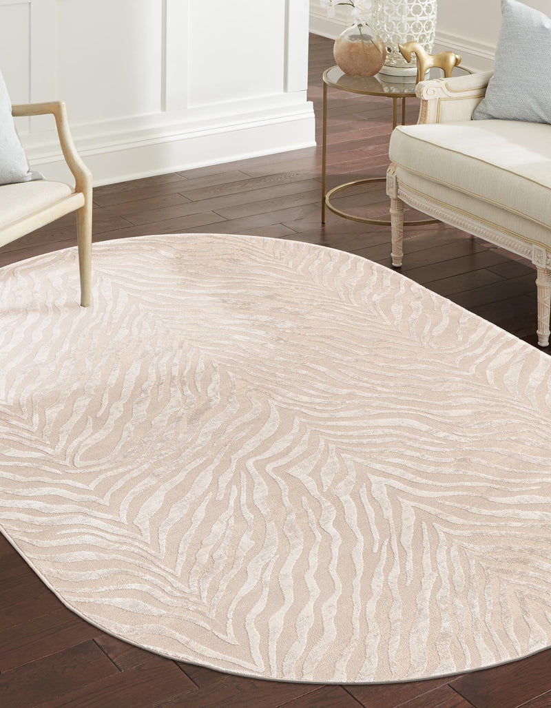 Bloomsbury Elegance Collection Area Rug -  Chelsea Oval Ivory Beige  lifestyle 37