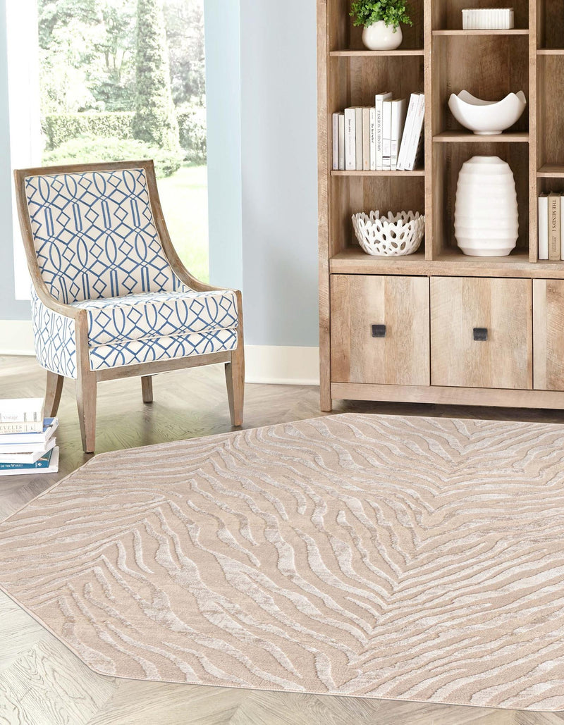 Bloomsbury Elegance Collection Area Rug -  Chelsea Octagon Ivory Beige  lifestyle 38