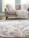 Kensington Collection Area Rug -  Mayfair Octagon Ivory Gray  lifestyle 11