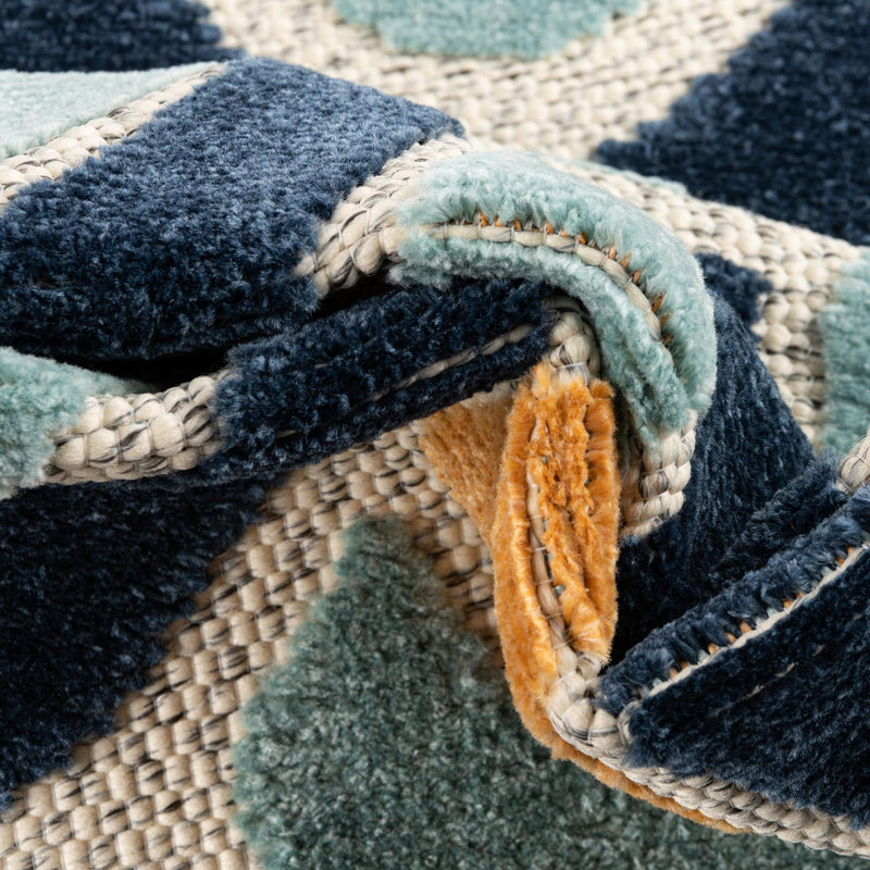 Caribbean Terrace Collection Area Rug -  Barbados Rectangle Blue  lifestyle 8