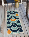 Caribbean Terrace Collection Area Rug -  Barbados Runner Blue  lifestyle 20