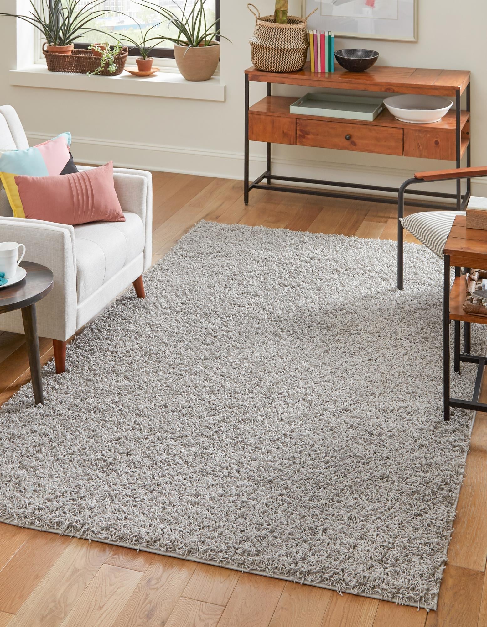 Cozy Haven Shag Collection Area Rug - Sanctuary (Cloud Gray)