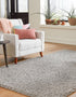 Cozy Haven Shag Collection Area Rug - Sanctuary (Cloud Gray)