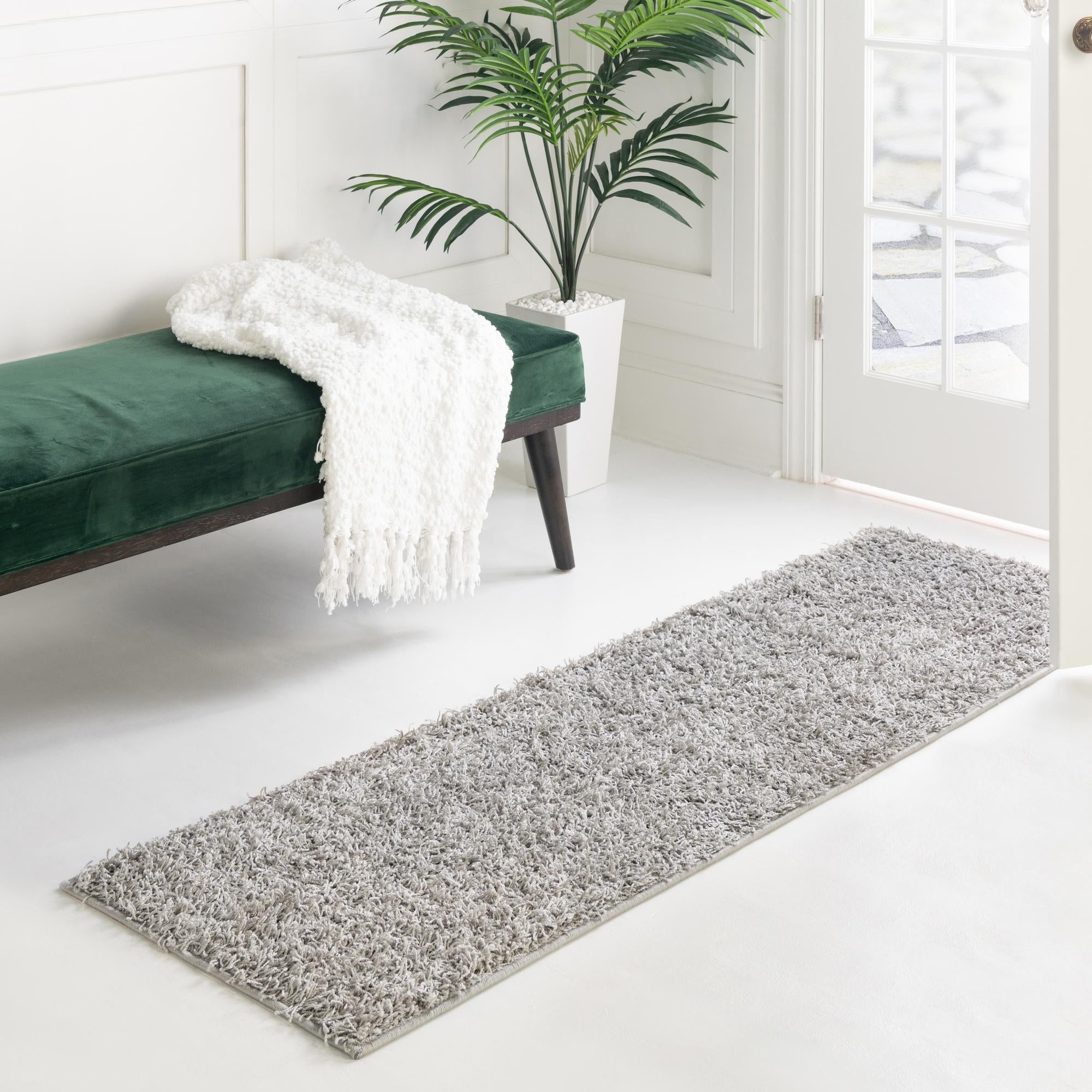 Cozy Haven Shag Collection Area Rug - Sanctuary (Cloud Gray)