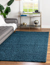 Cozy Haven Shag Collection Area Rug - Sanctuary (Sapphire Blue) Rectangle Sapphire Blue  lifestyle 3