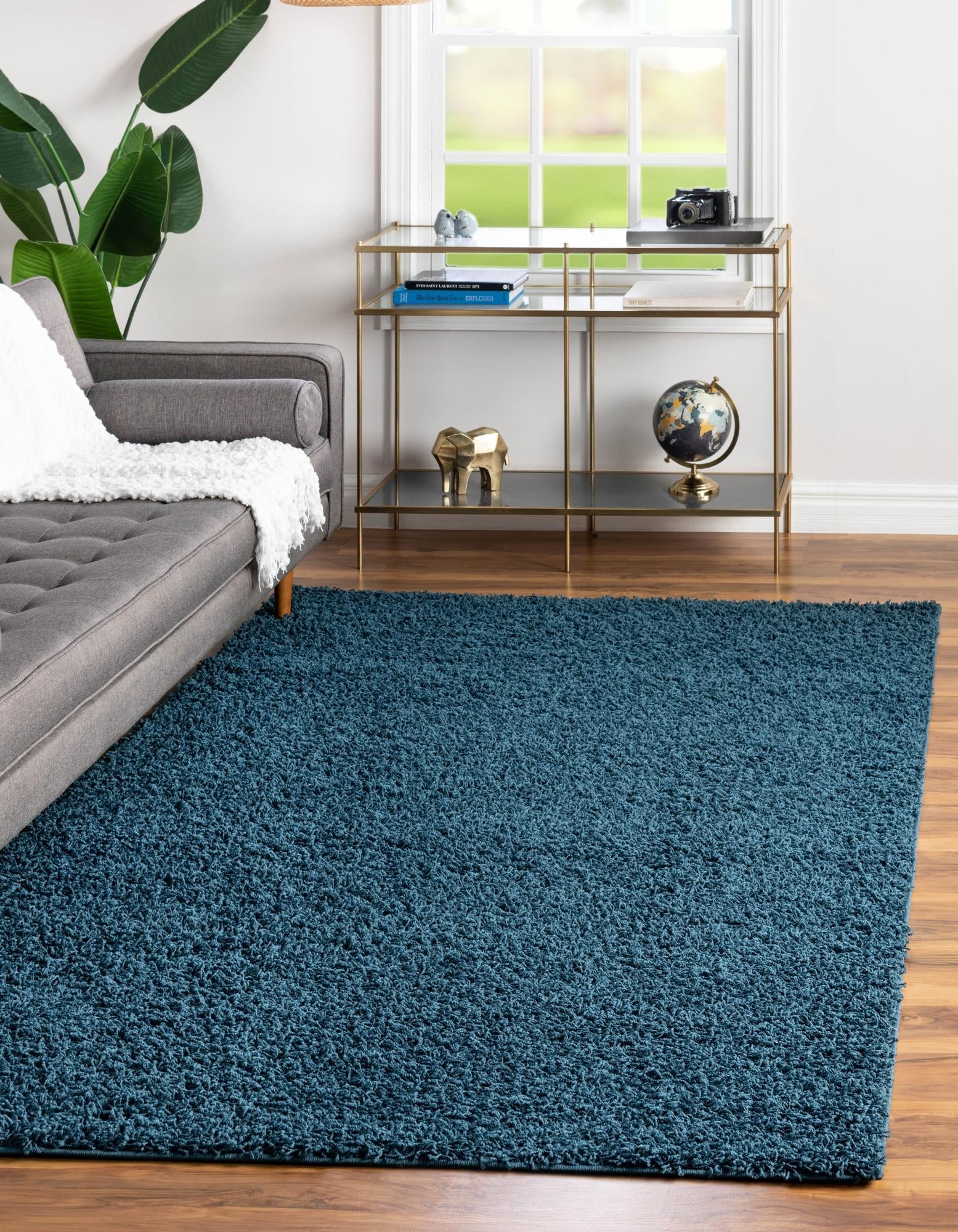 Cozy Haven Shag Collection Area Rug - Sanctuary (Sapphire Blue)