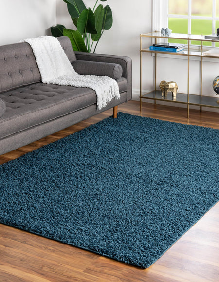 Cozy Haven Shag Collection Area Rug - Sanctuary (Sapphire Blue)