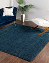 Cozy Haven Shag Collection Area Rug - Sanctuary (Sapphire Blue) Square Sapphire Blue  lifestyle 19