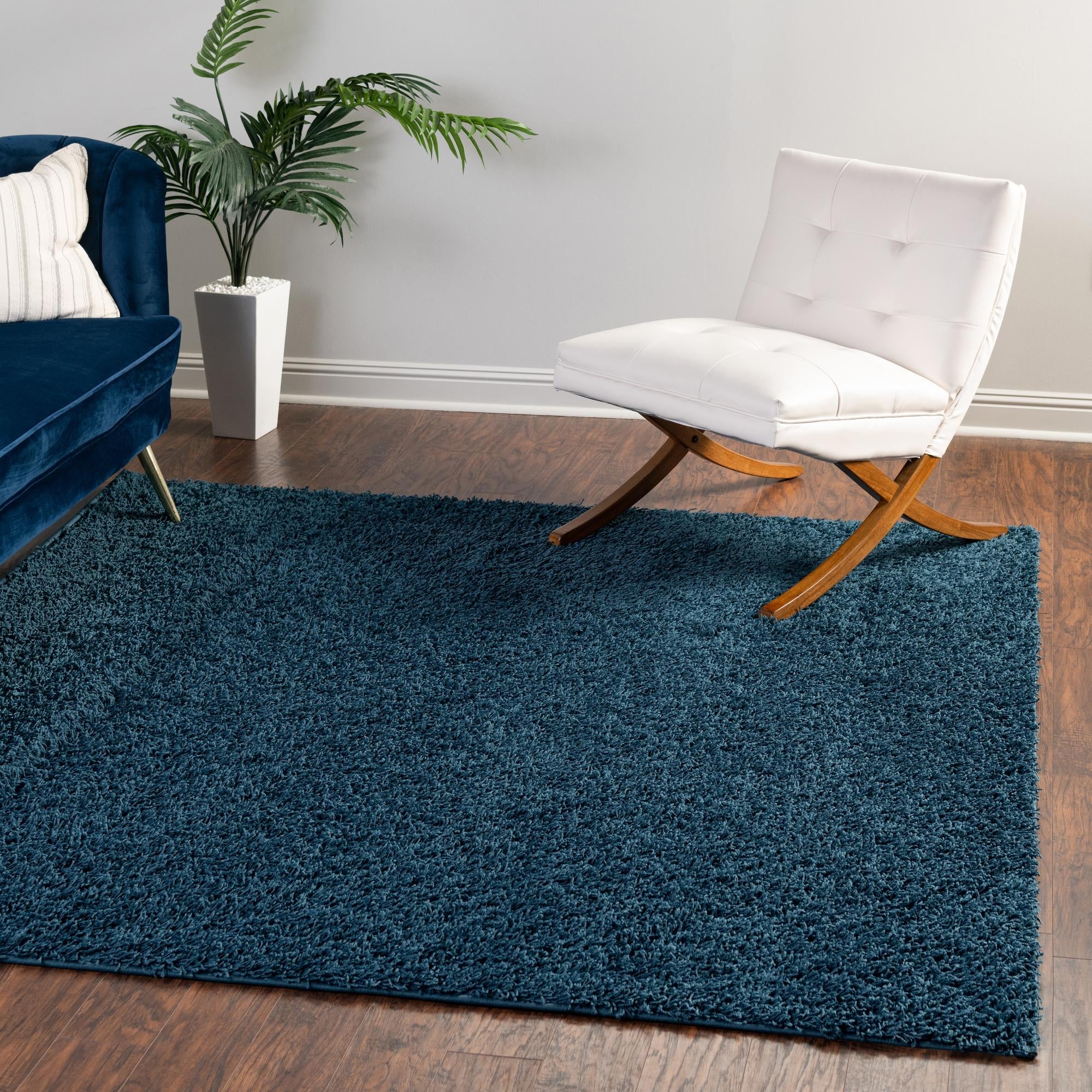 Cozy Haven Shag Collection Area Rug - Sanctuary (Sapphire Blue)