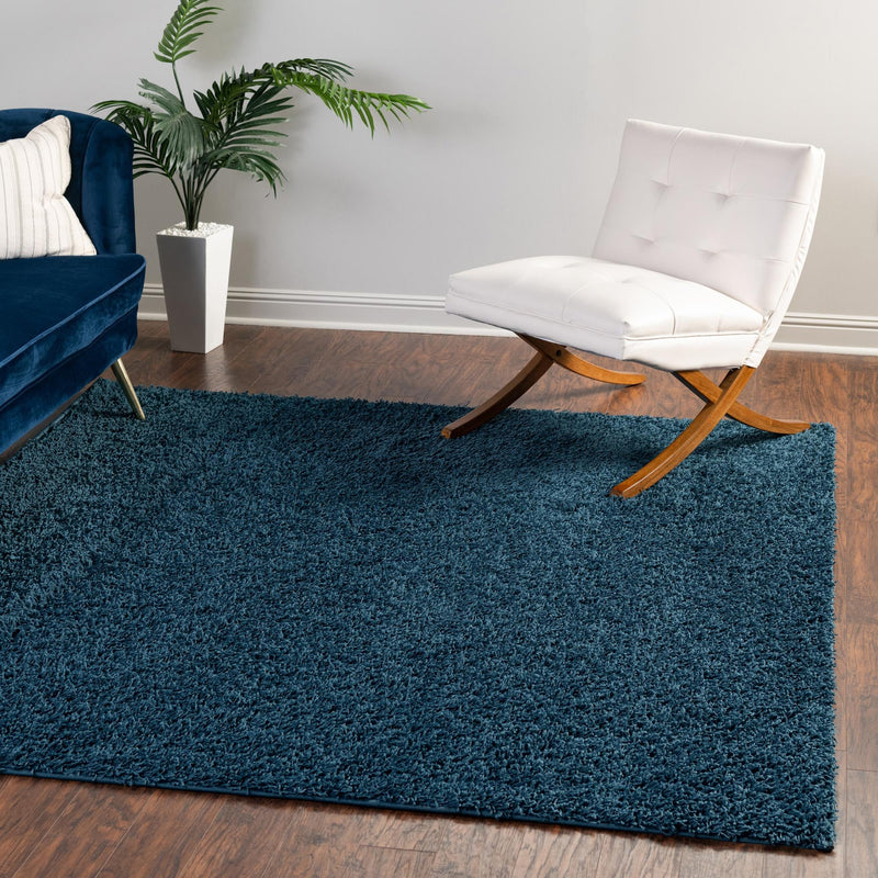 Cozy Haven Shag Collection Area Rug - Sanctuary (Sapphire Blue) Square Sapphire Blue  lifestyle 41