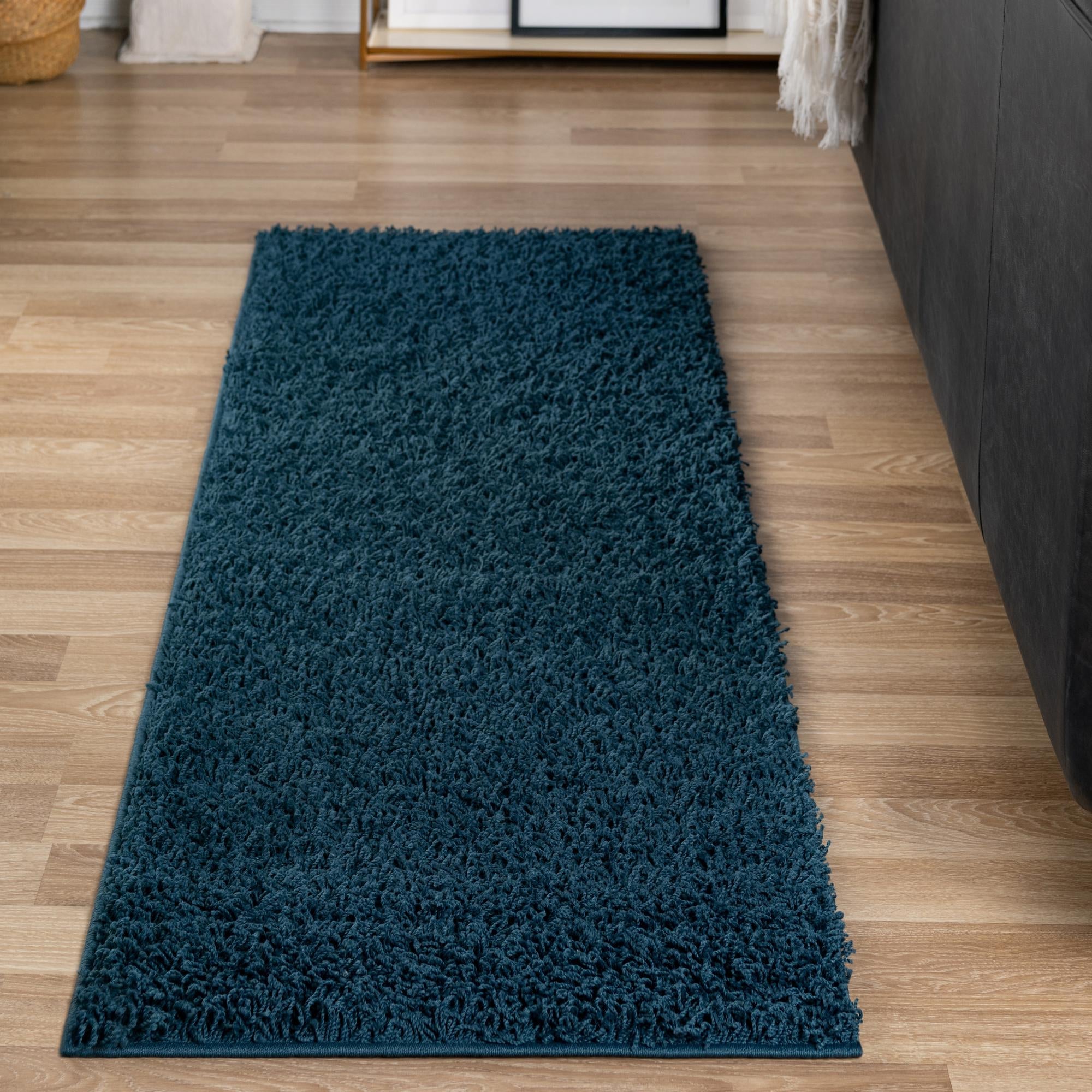 Cozy Haven Shag Collection Area Rug - Sanctuary (Sapphire Blue)