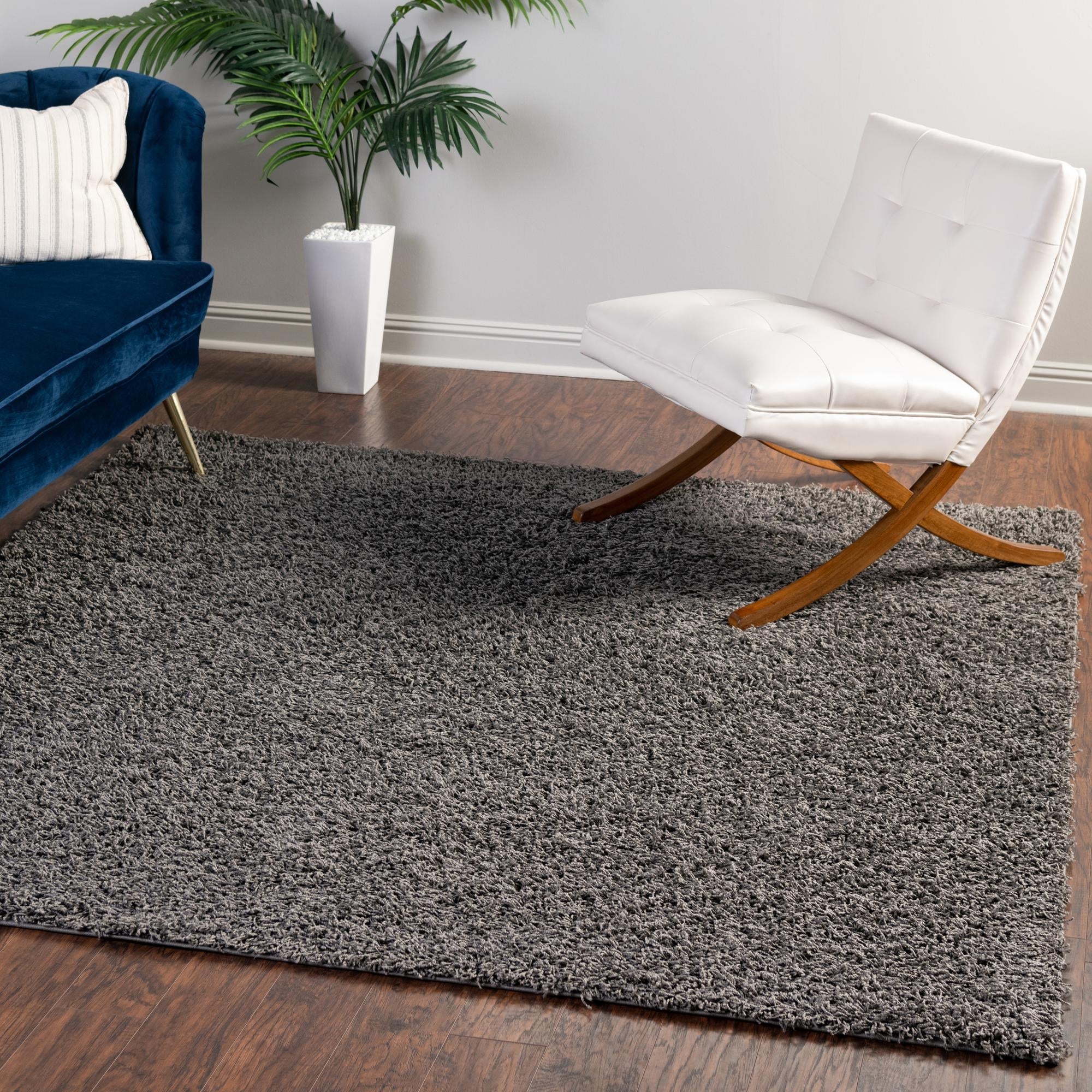 Cozy Haven Shag Collection Area Rug - Sanctuary (Graphite Gray)